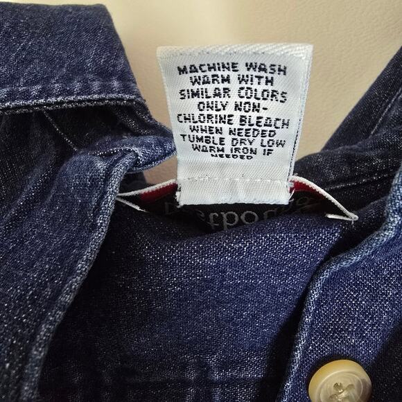 Westbound Denim Christmas Cat Lady Kittens Embroidered Shirt Button Up 90s M - Picture 10 of 13